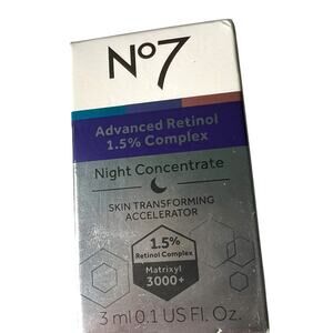 No7 Advanced Retinol 1.5% Complex Night Concentrate 0.1oz travel size anti aging